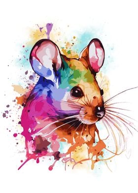 Cute Colorful Mouse Art