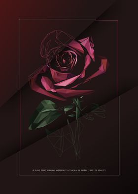 sliced rose low poly art