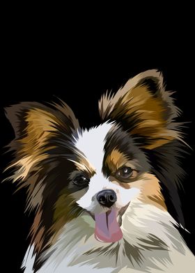 Papillon tongue out vector