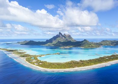 Bora Bora island aerial