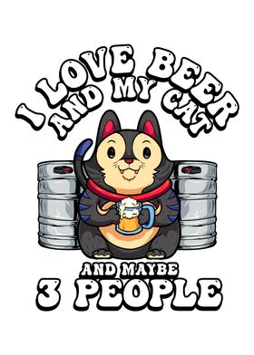 Love Beer My Cat 3 people