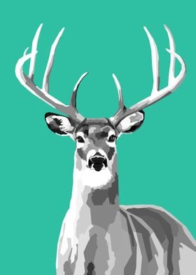 Deer Retro art