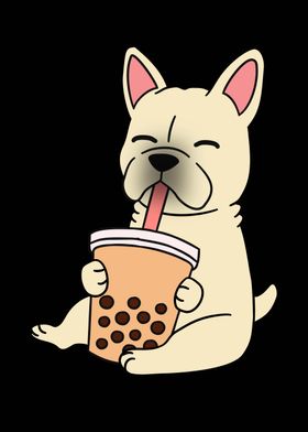 French Bulldog Bubble Tea