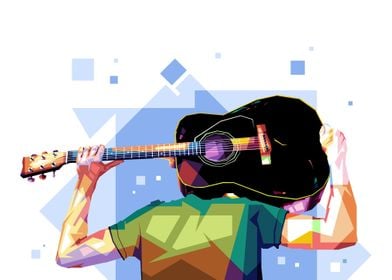 Guitar player Wpap Popart