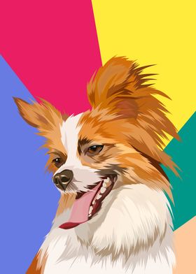 Papillon dog in vector