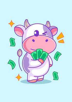 cow has a lot of money