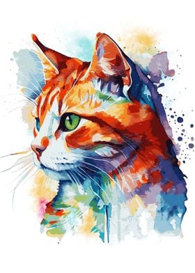 Short Hair Cat Painting