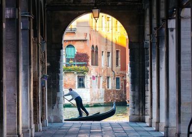The gondolier in Venice