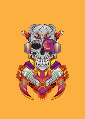 Skull cyborg mecha