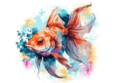 Abstract Goldfish Painting