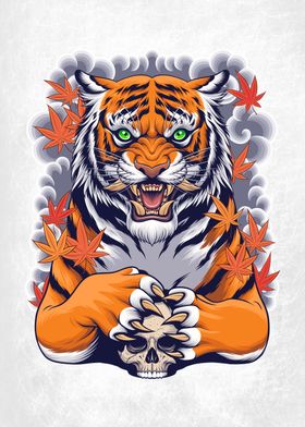 Tiger and skull