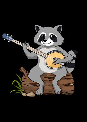 Raccoon Gift Men Banjo