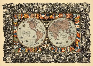 Vintage world map