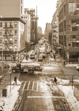 New York City Street Sepia