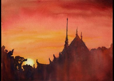 Wat Arun Thailand sunset 