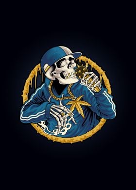 rap skull mascot