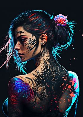 Aesthetic female tattoo' Poster by Coffee Design | Displate