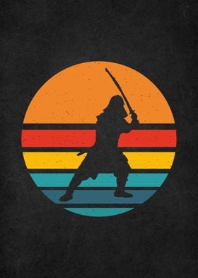 vintage retro samurai