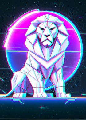 Synthwave Lion