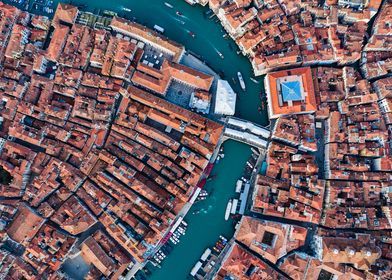 Rialto Venice aerial view