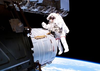 Astronaut in Space Waving