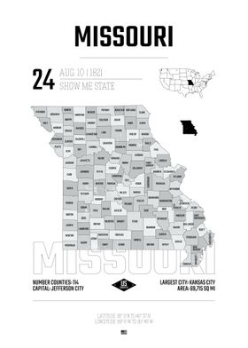 Missouri state map USA