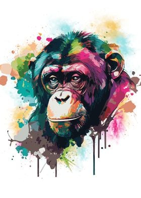 Watercolor Monkey