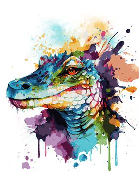 Watercolor Crocodile