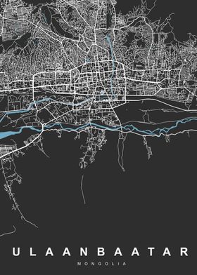 ULAANBAATAR Map MONGOLIA