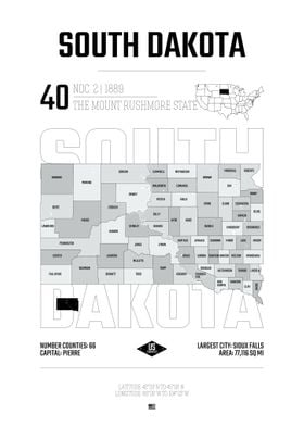 south dakota state map USA