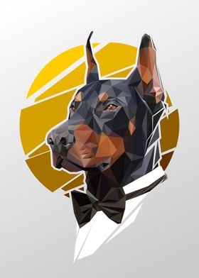 DOBERMAN DOG LOWPOLY ART C