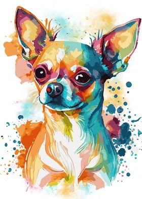 Watercolor Chihuahua Dog