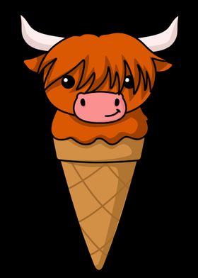 Ice Cream Highland Cow