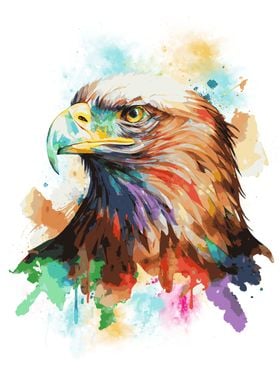 Watercolor Bald Eagle Art