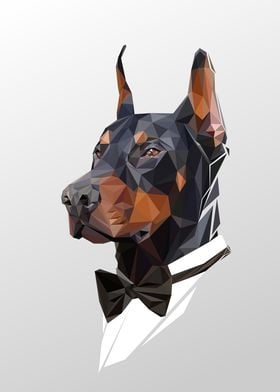 DOBERMAN DOG LOWPOLY ART W