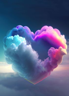 Blue purple Heart Cloud