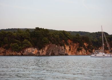 Skala blue beach in Greece