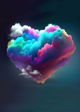 Cloud heart with gradient