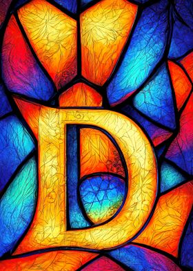 Stained Glass Letter D