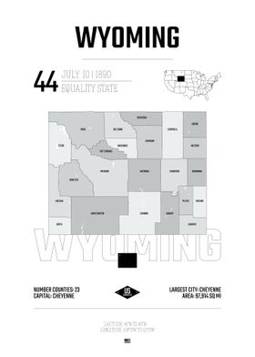 Wyoming state map USA