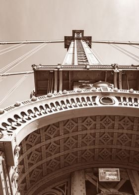 Manhattan Bridge Sepia NYC