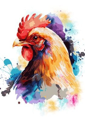 Abstract Chicken Art