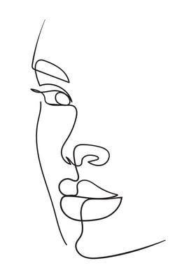 Minimalist woman face head