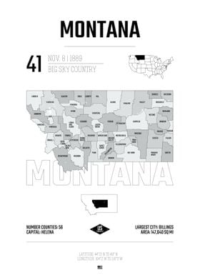 Montana state map USA