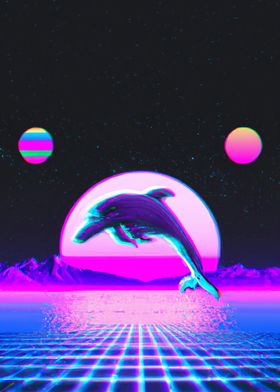 Synthwave Dolphin