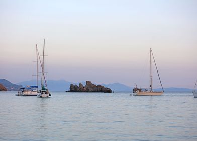 Skala blue beach in Greece