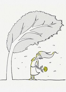 Wind Girl With Tree 