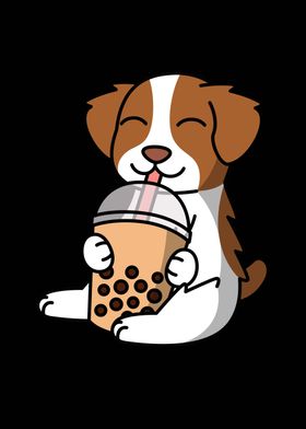 Brittany Spaniel Boba Tea