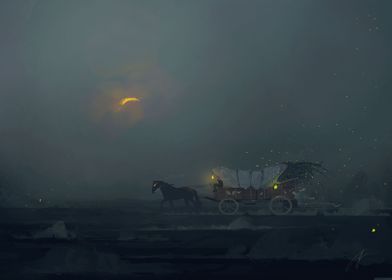 dark and misty with horse 