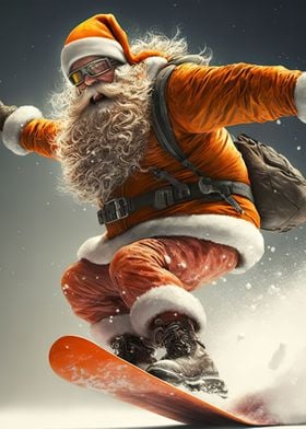 Snowboard Santa